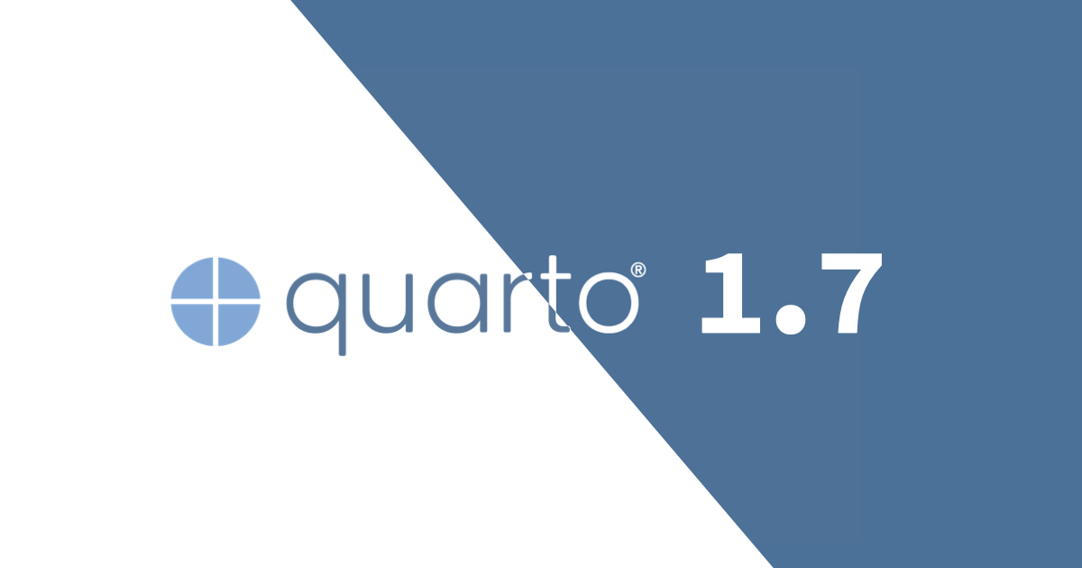 Quarto 1.7: 로고 반은 밝은 배경, 반은 어두운 배경