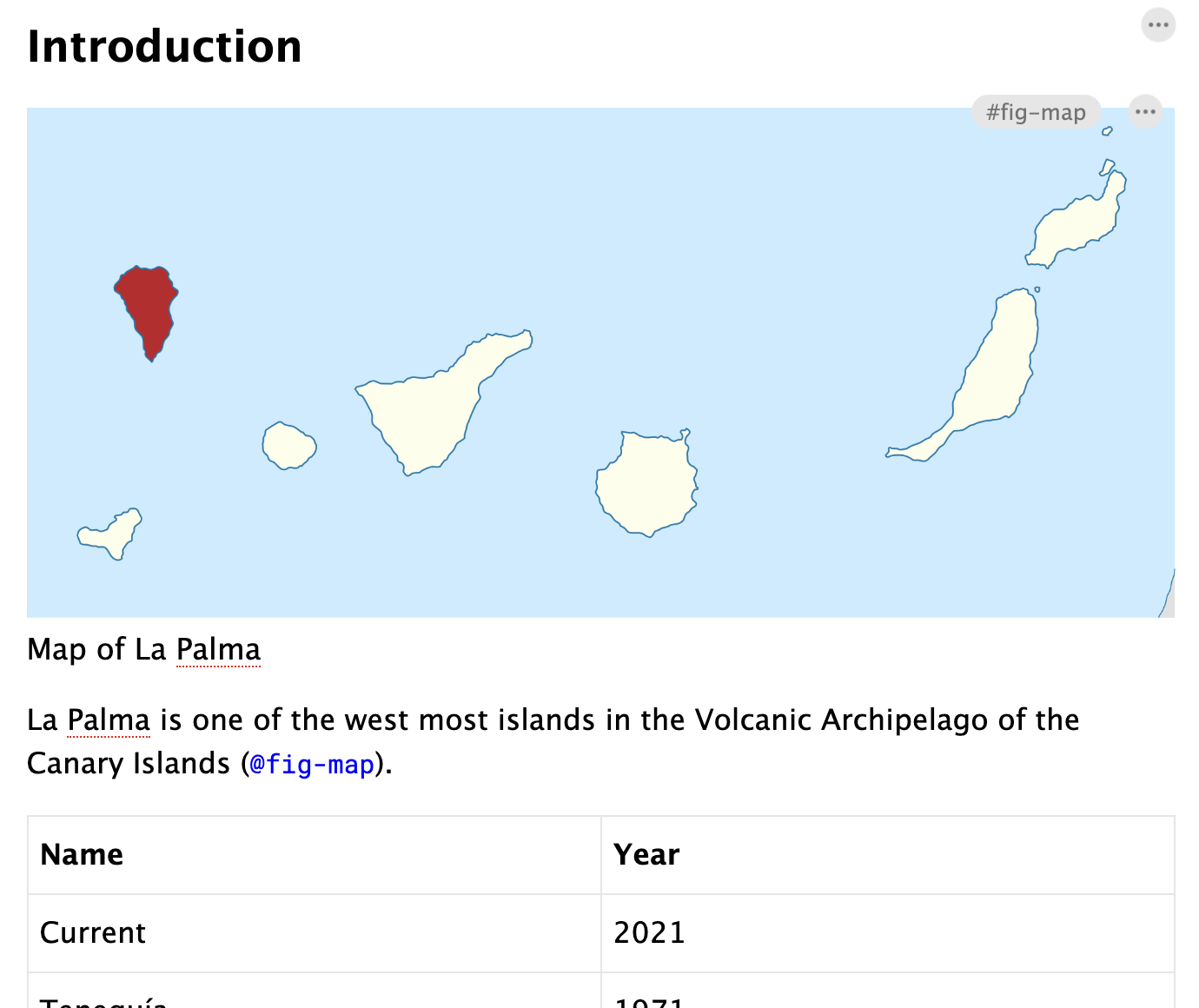 Visual Editor에서 `index.qmd` 파일이 열린 스크린샷. 그림과 표가 보인다.