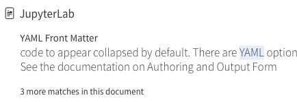 검색 결과에서 일치 항목이 표시되고, 하단에 '3 more matches in this document'가 표시된 모습